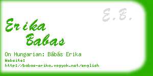 erika babas business card
